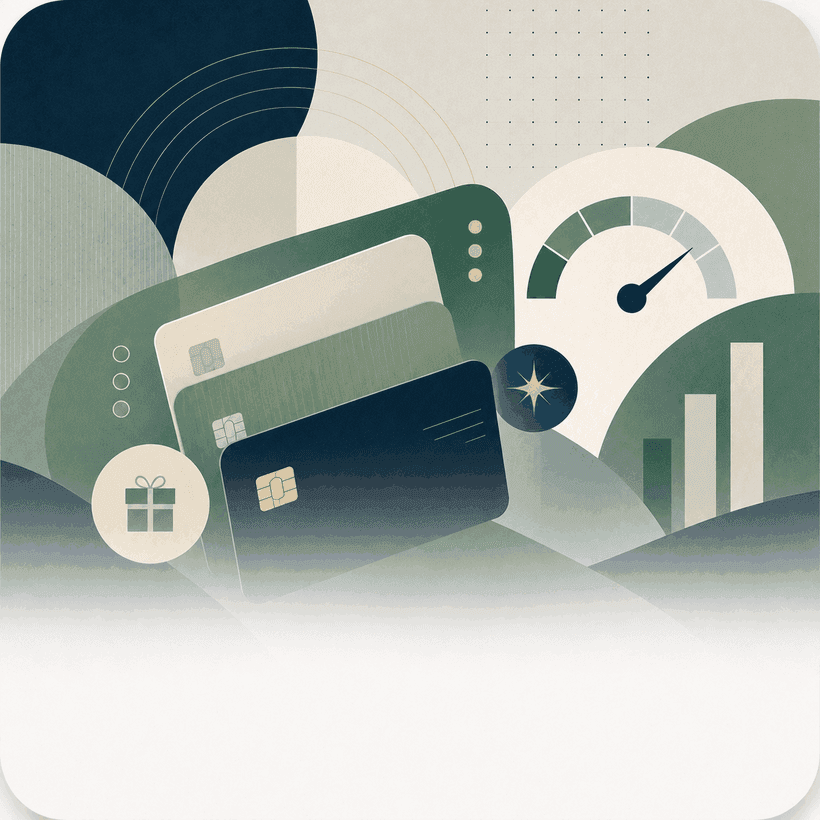 Credit card rewards and comparison illustration