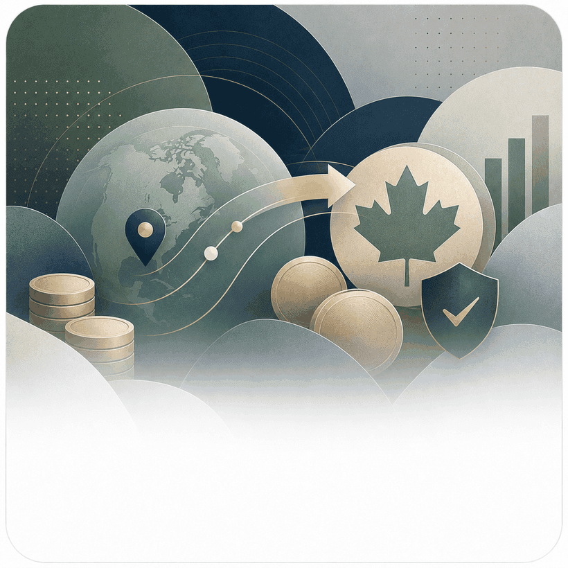 International money transfer to Canada illustration