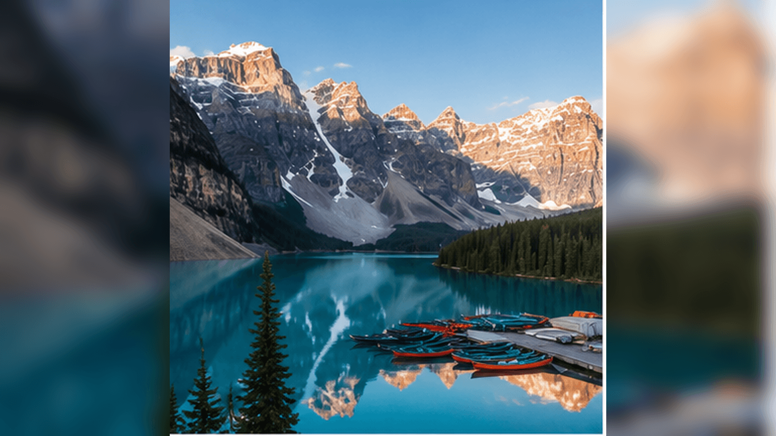 Lake Louise and mountain scenery in Banff National Park