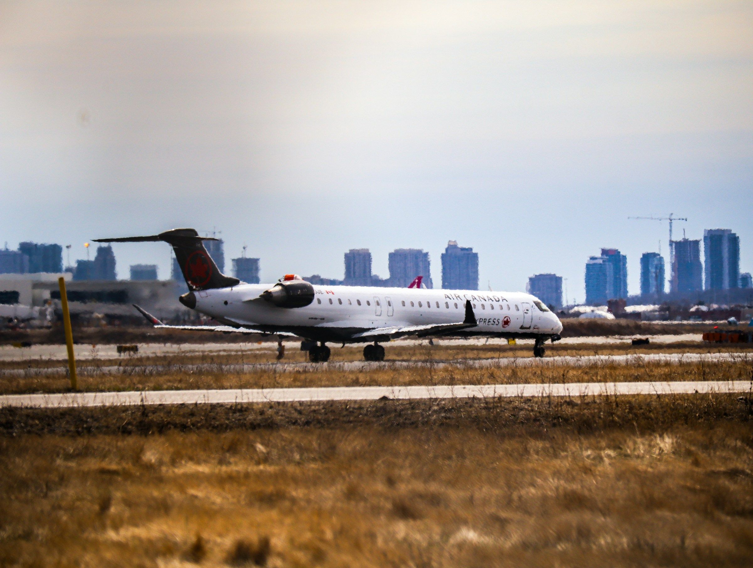 A passenger aircraft on the runway ready for departure
