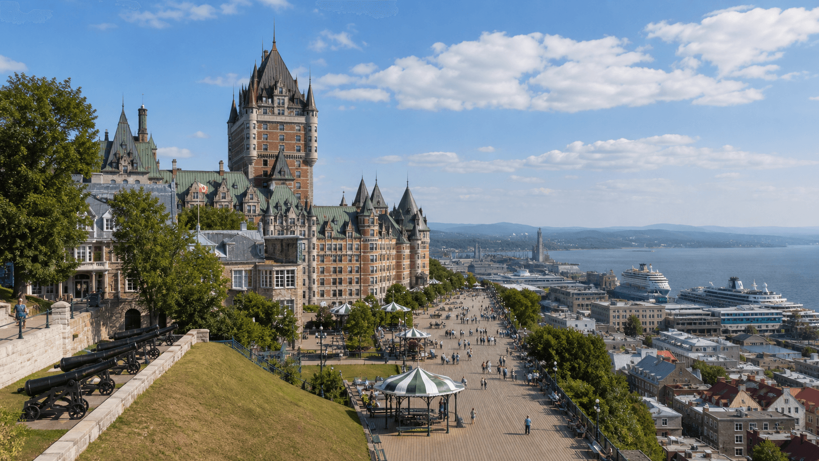 Old Québec City with Château Frontenac and the St. Lawrence River