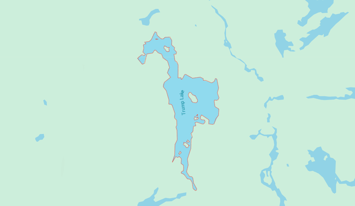 Trump Lake on a map