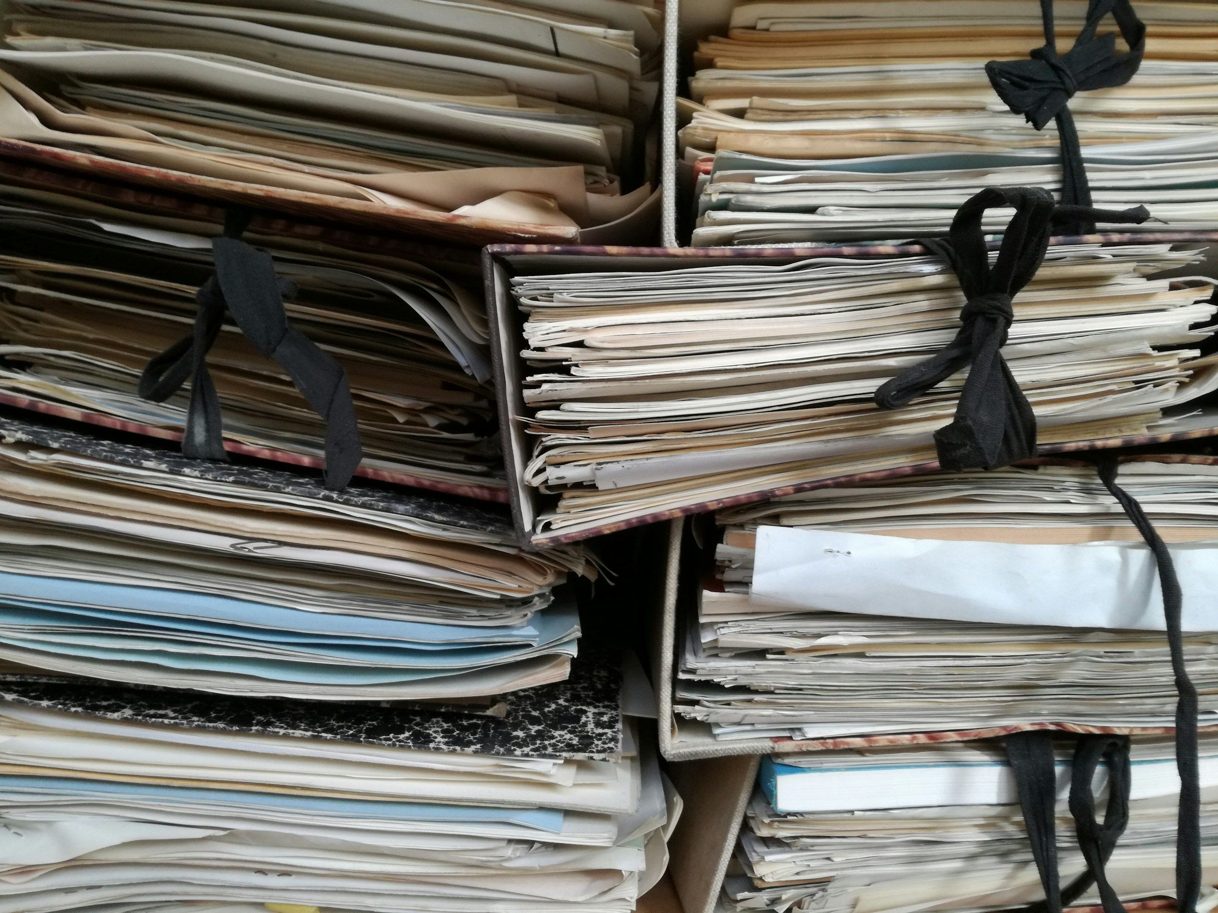 Brown binder on a table