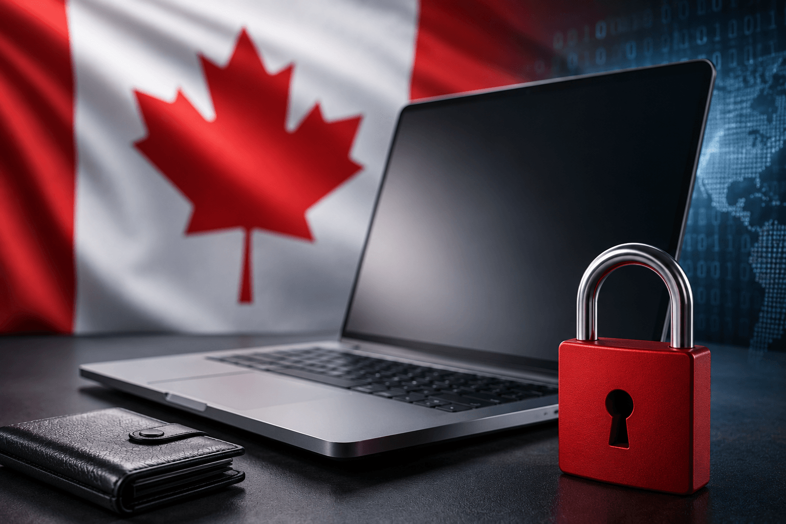 Canadian laptop with a lock