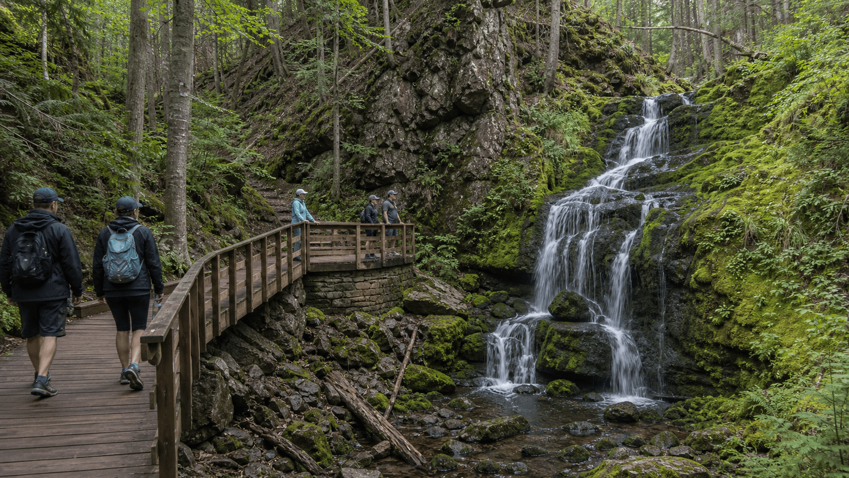 Hike waterfalls and tide-carved coast in Fundy National Park