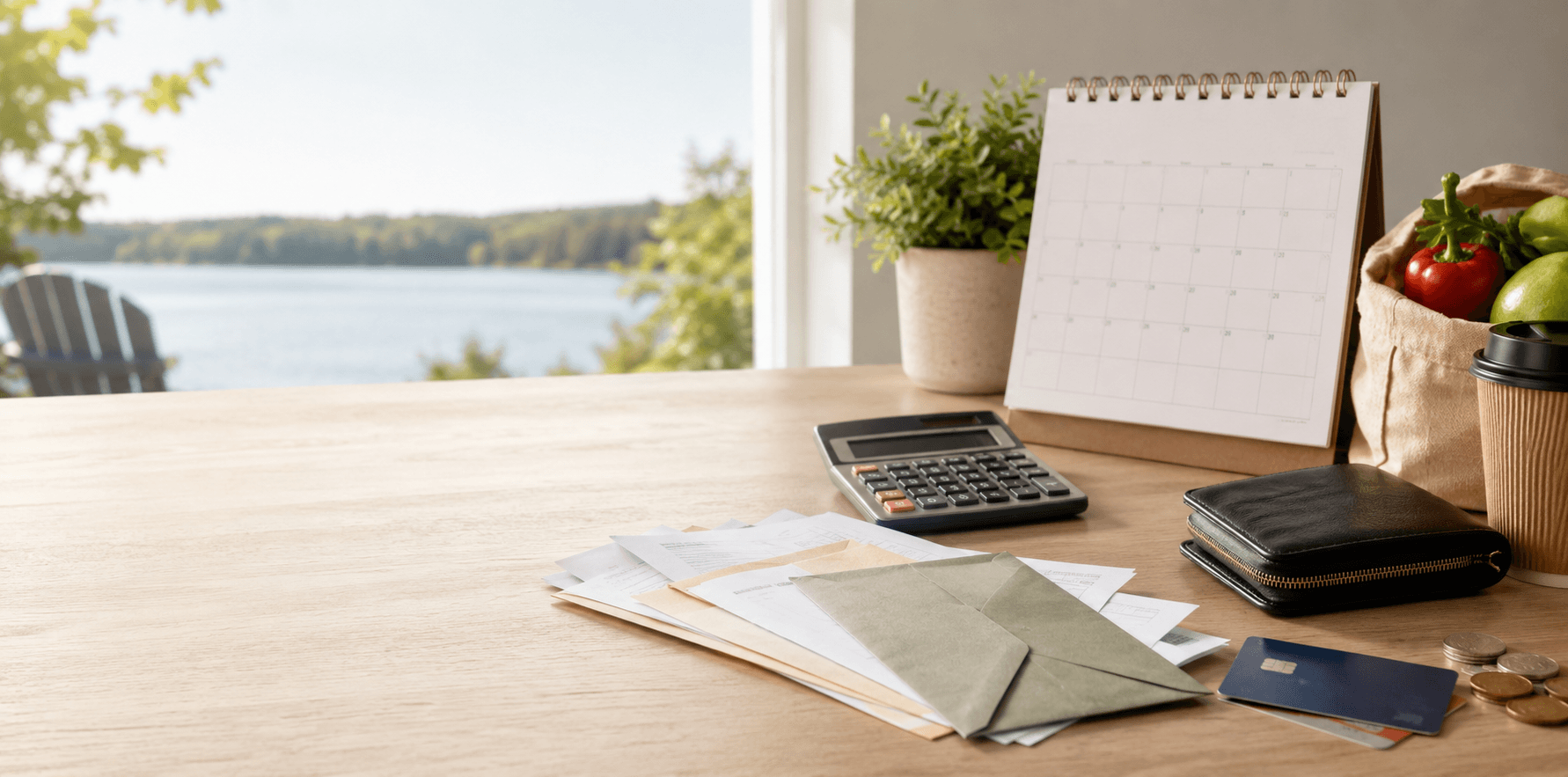 Quiet planning with view on a lake.