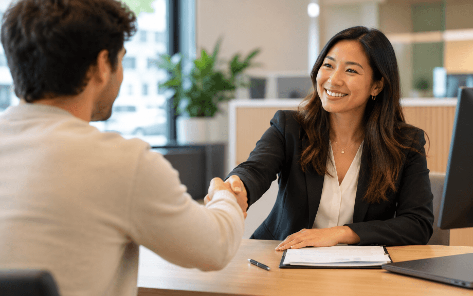 Two people shaking hands