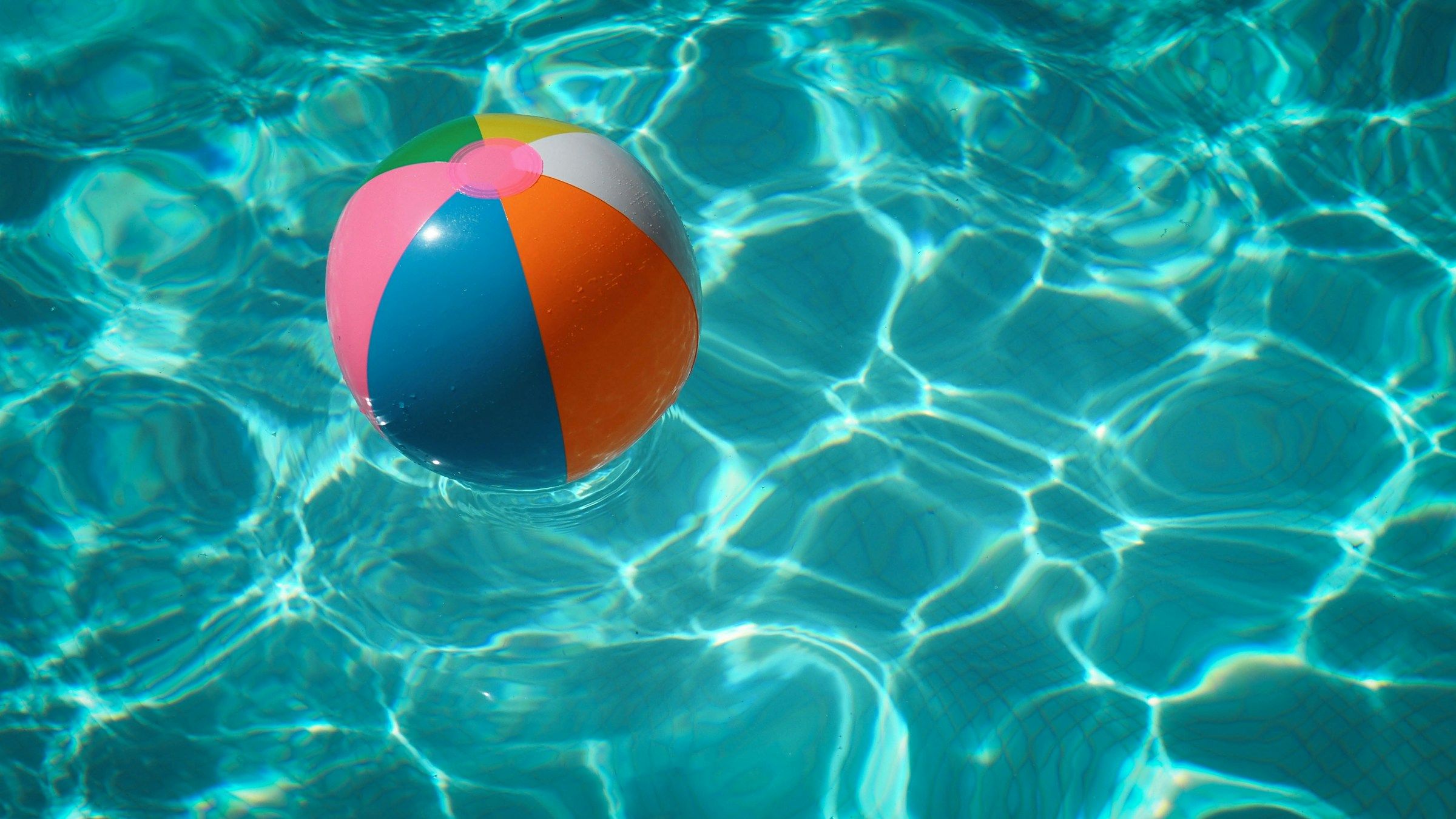 A white and multicoloured beach ball